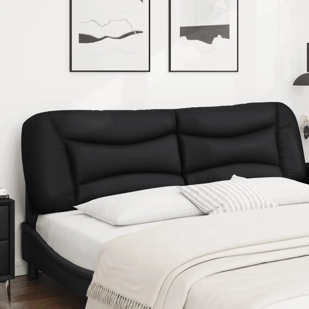 Black Faux Leather Headboard Cushion for Home Use