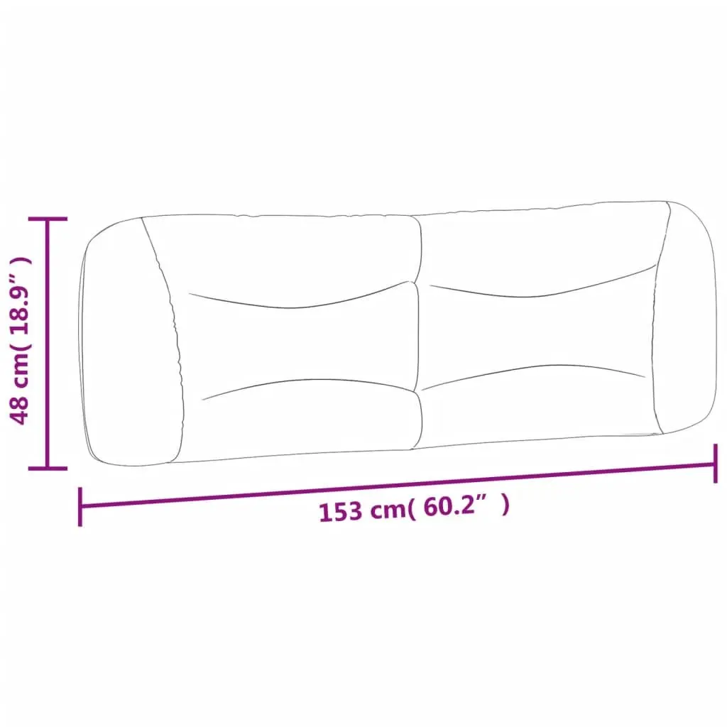 Headboard Cushion Grey Fabric Wall Mounted Bed Pillow Back Support 153cm