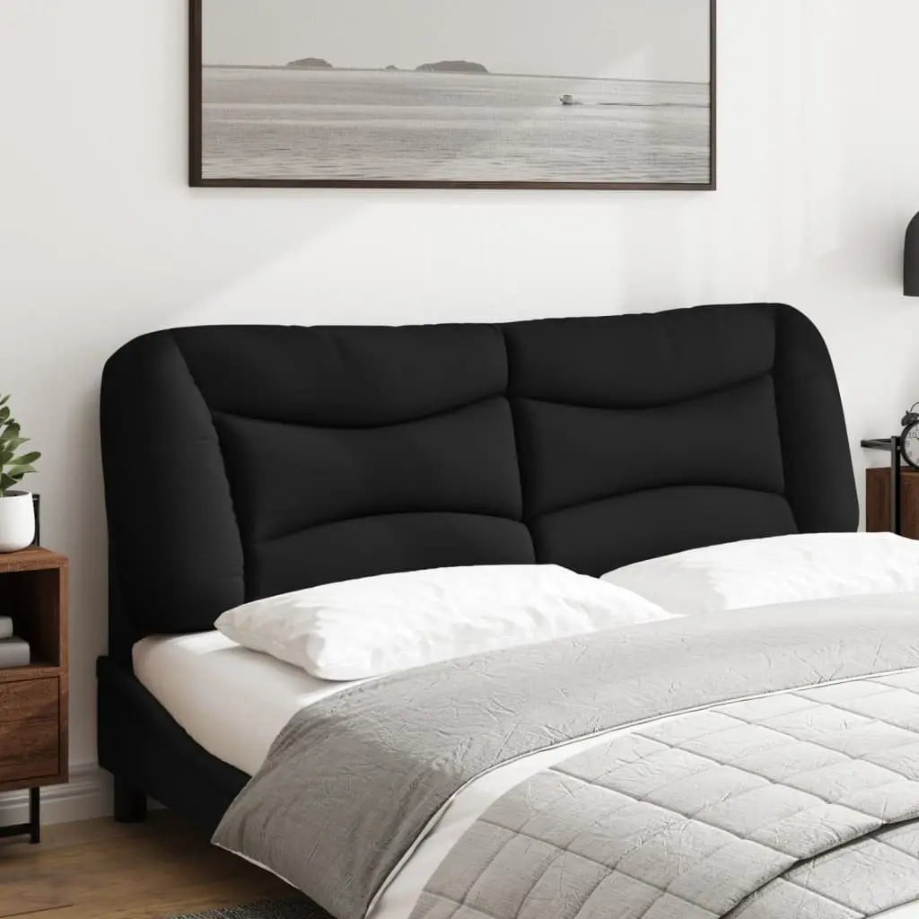 Black Fabric Headboard Cushion 153 cm for Any Bed
