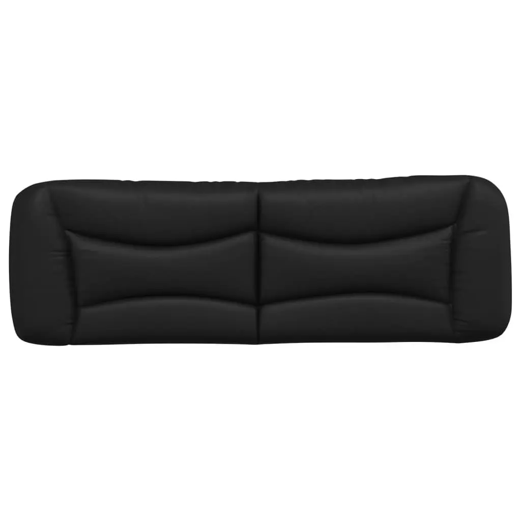Wall Mounted Upholstered Cushion Faux Leather 153cm Black for Bed Frame