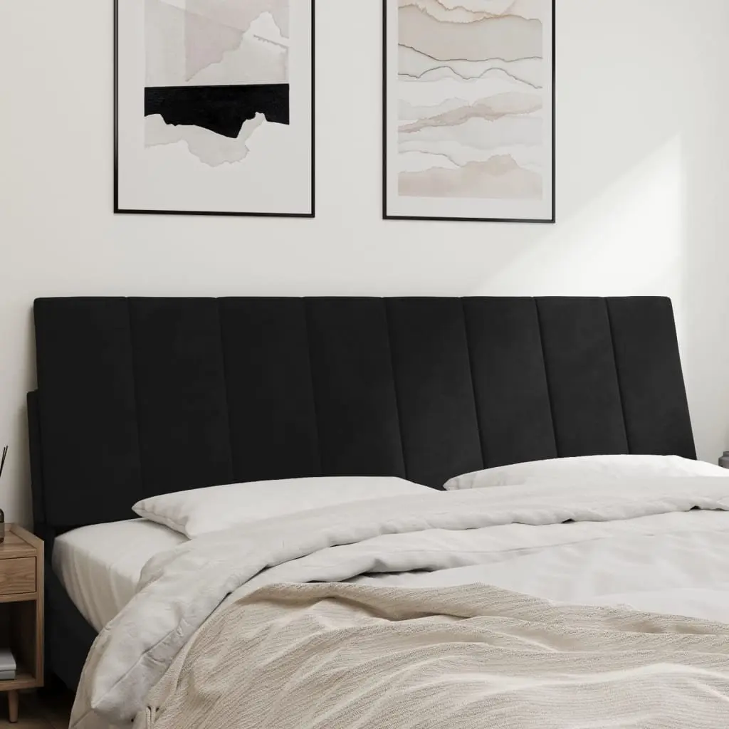 Headboard Cushion Hanko Black 153cm Velvet Wall Mounted Bed Pillow Support