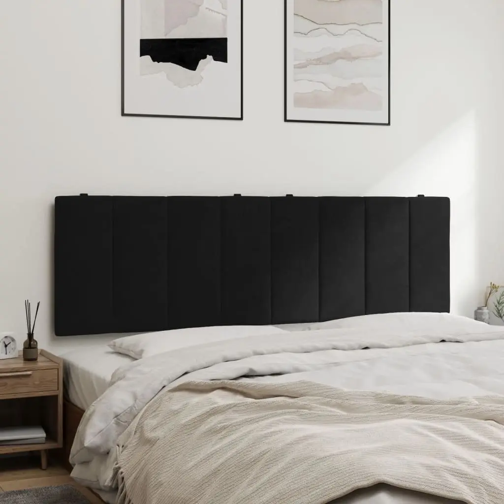 Headboard Cushion Hanko Black 153cm Velvet Wall Mounted Bed Pillow Support