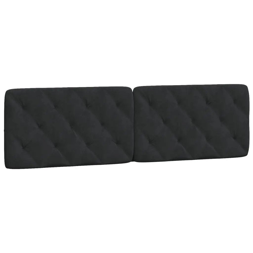 Headboard Cushion Velvet 180cm Black Foam Upholstered Bed Pillow Wall Mount