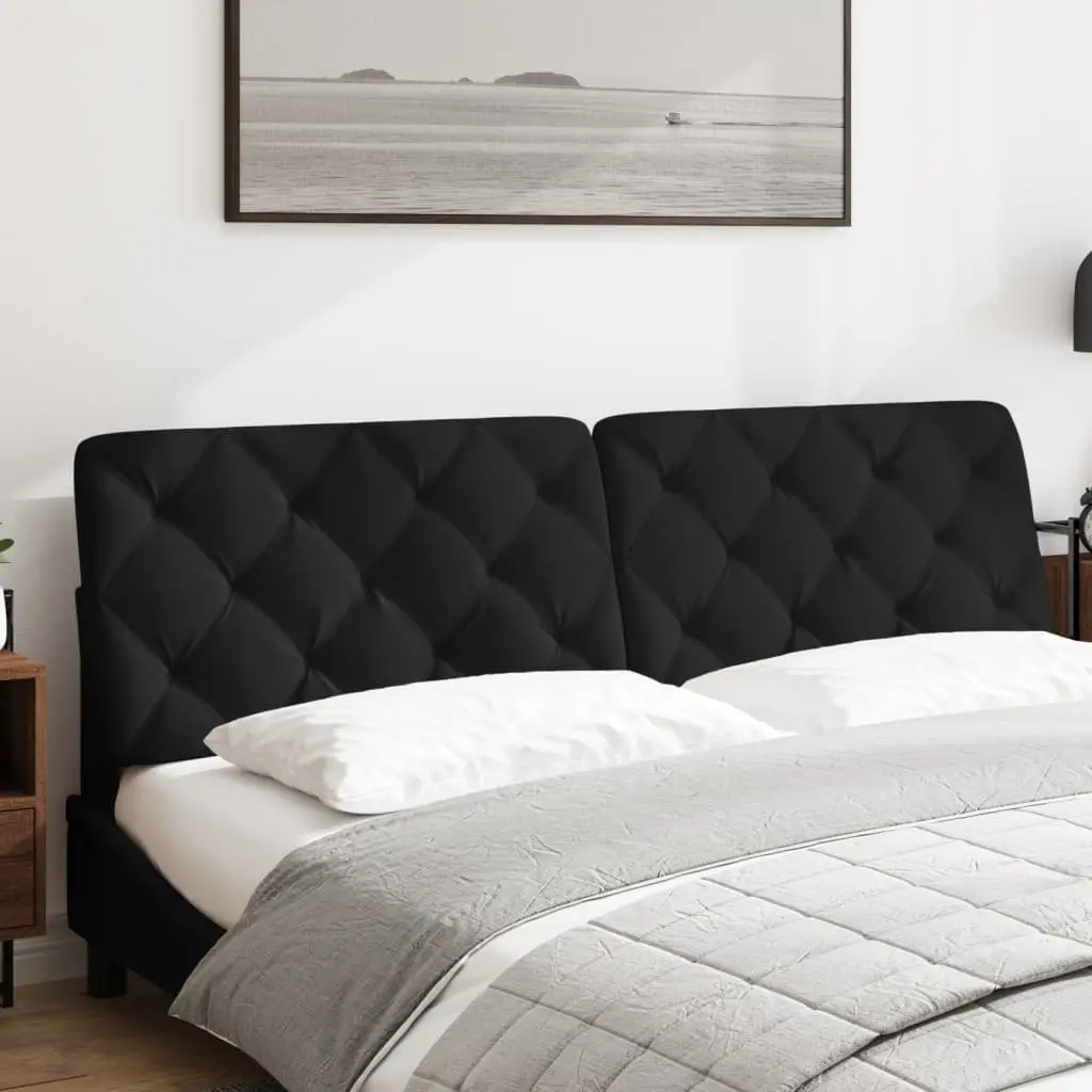 Headboard Cushion Velvet 180cm Black Foam Upholstered Bed Pillow Wall Mount