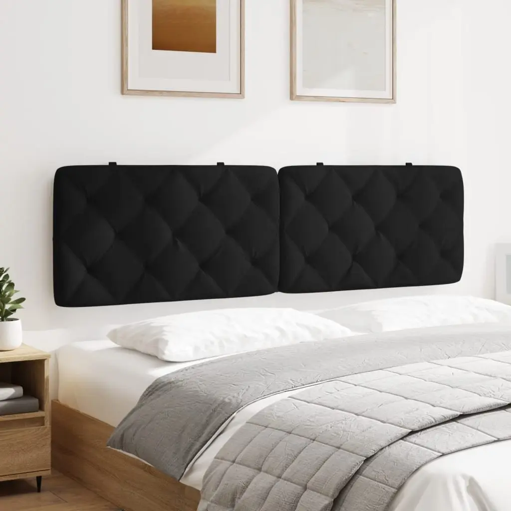 Headboard Cushion Velvet 180cm Black Foam Upholstered Bed Pillow Wall Mount