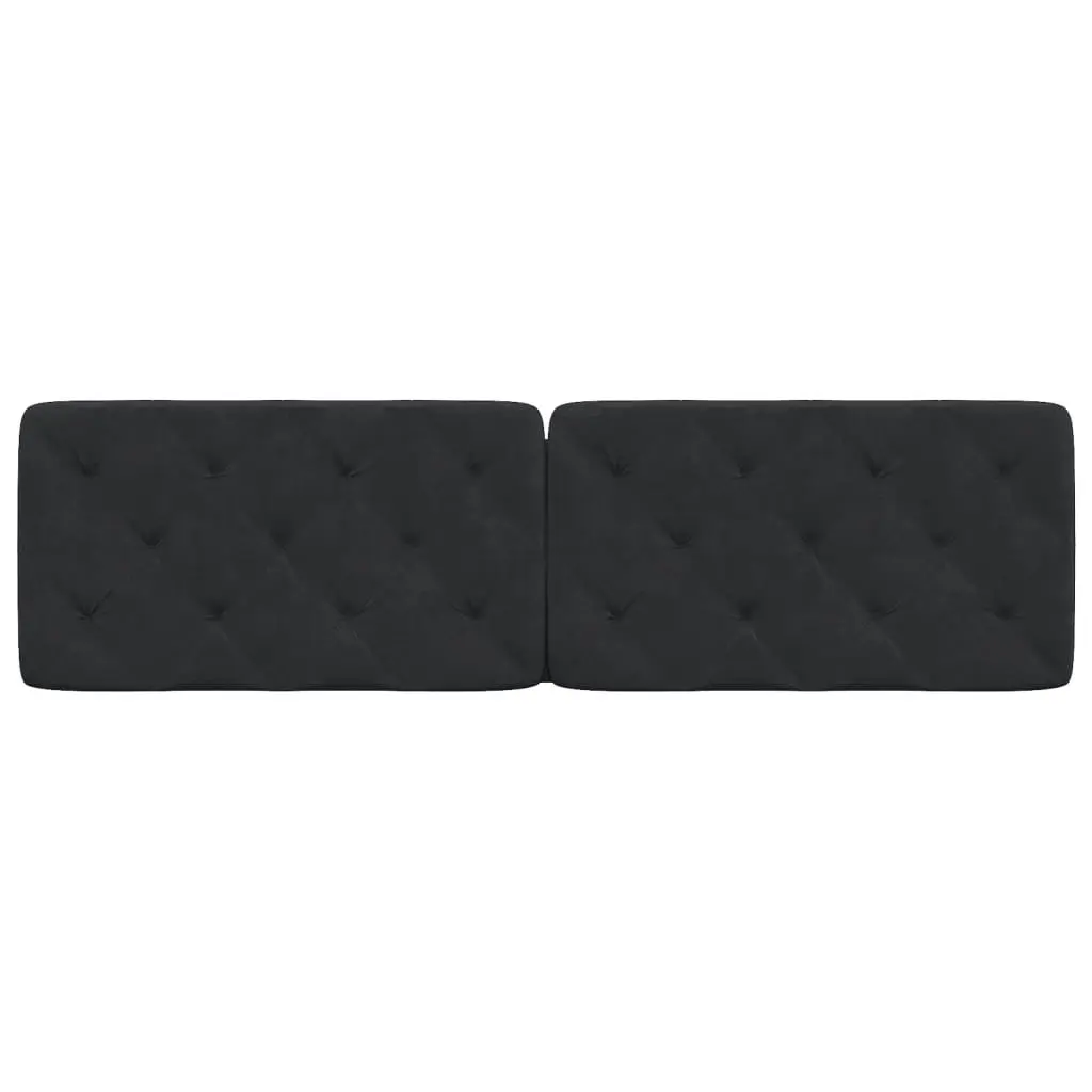 Headboard Cushion Velvet 180cm Black Foam Upholstered Bed Pillow Wall Mount