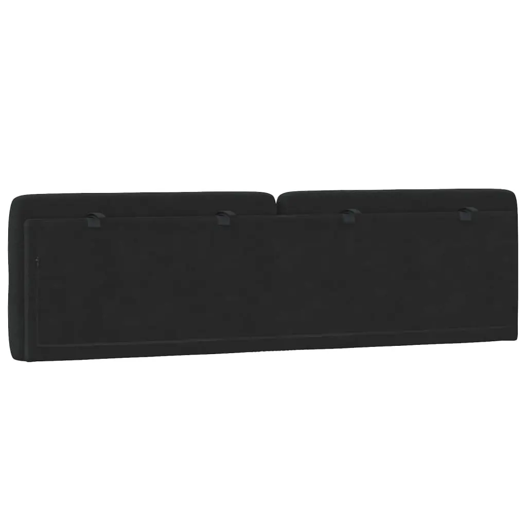 Headboard Cushion Velvet 180cm Black Foam Upholstered Bed Pillow Wall Mount