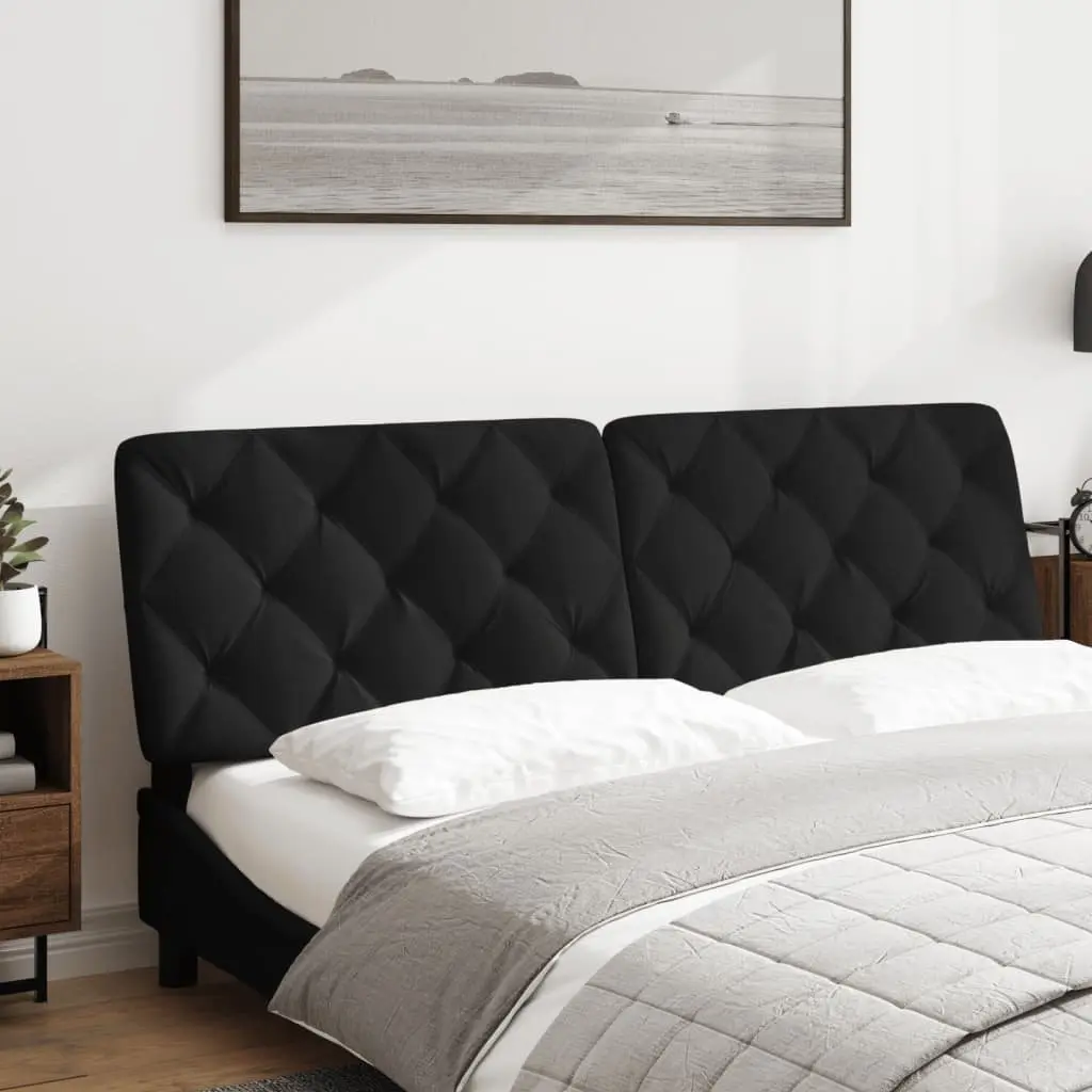 Headboard Cushion Foam Filled Velvet 153cm Black Wall Mounted Bed Back Support
