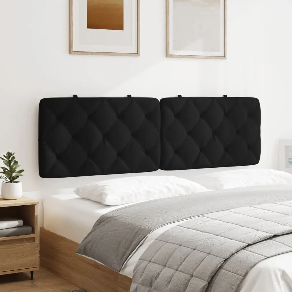 Headboard Cushion Foam Filled Velvet 153cm Black Wall Mounted Bed Back Support