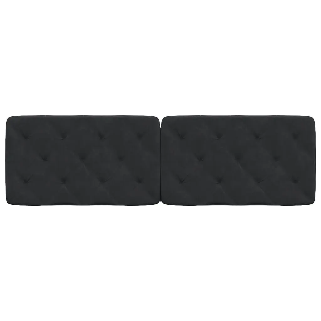 Headboard Cushion Foam Filled Velvet 153cm Black Wall Mounted Bed Back Support