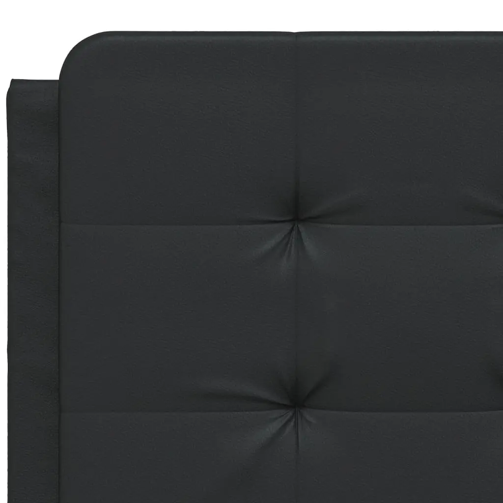 Headboard Cushion Wall Mounted Bed Pillow Black Upholstered Faux Leather 137cm