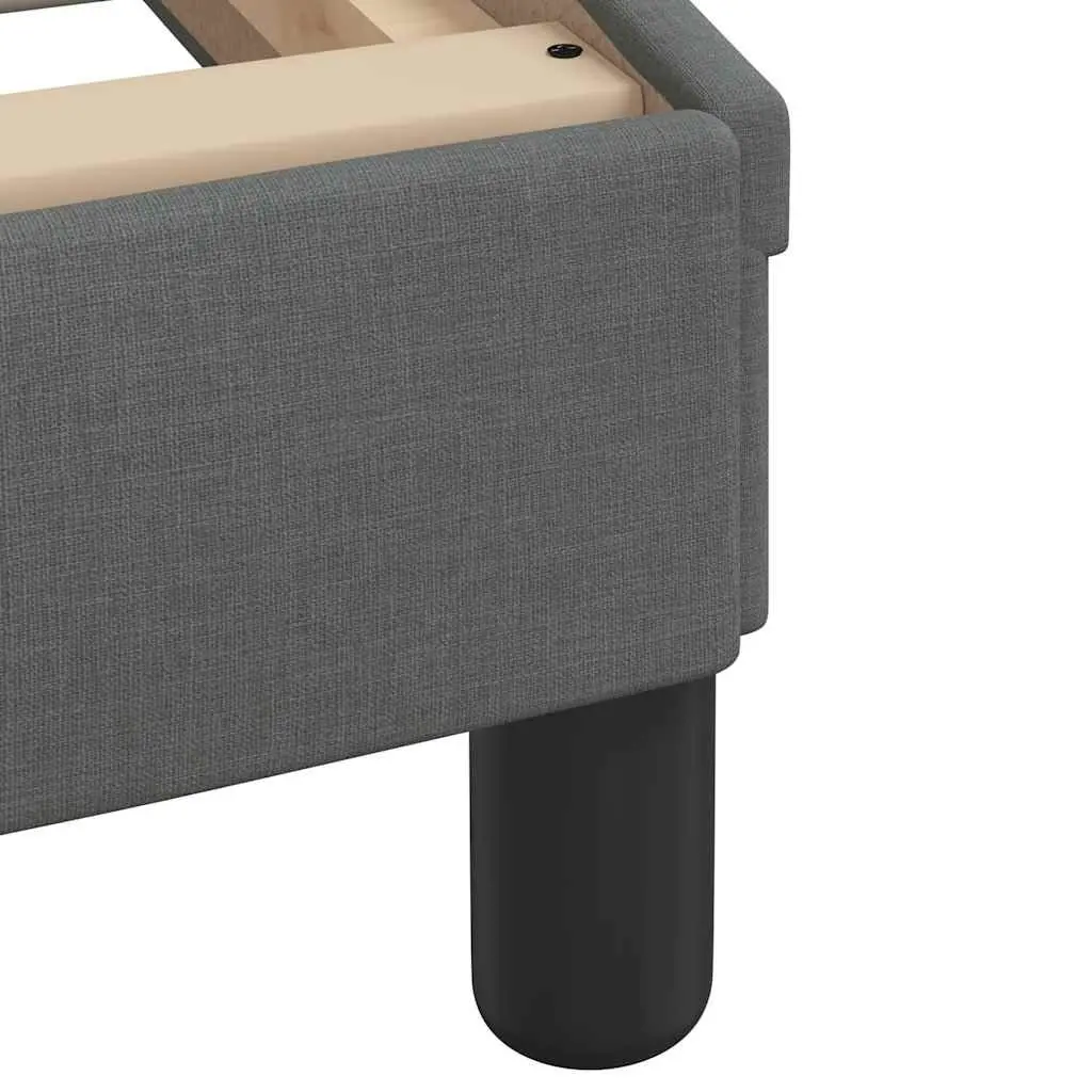 Bed Frame Fabric Grey 90x190 cm with Headboard Slatted Base