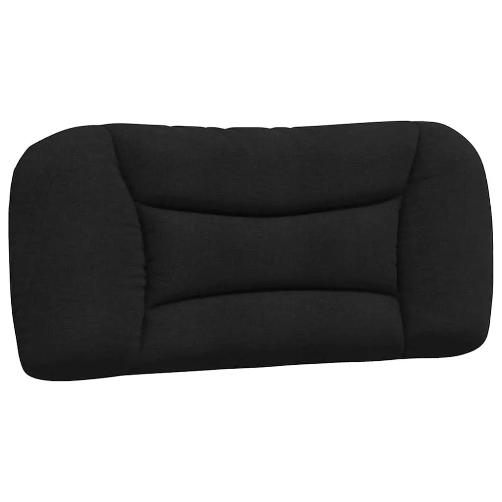 Fabric Bed Frame 90x190 cm with Headboard Cushion Plywood Slats Black Modern