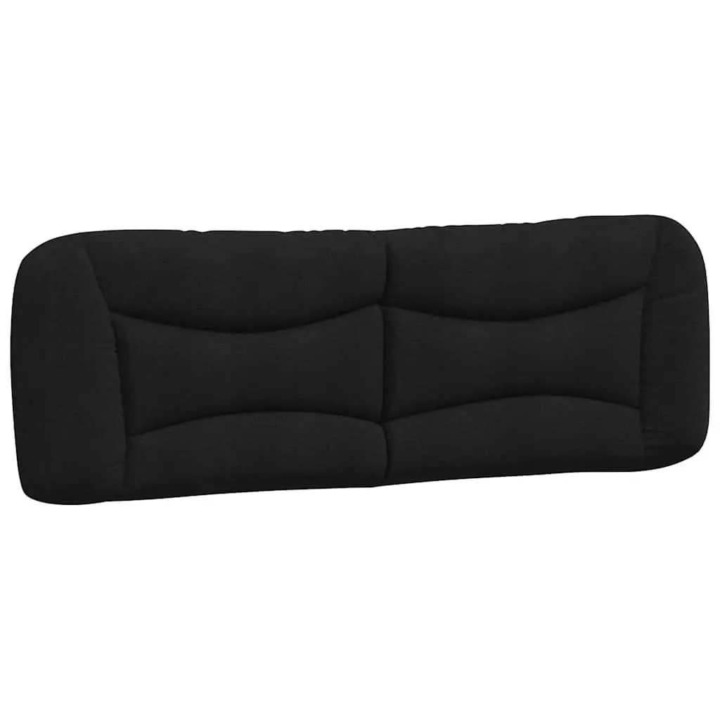 Queen Bed Frame with Fabric Headboard and Plywood Slats Black 152x203cm