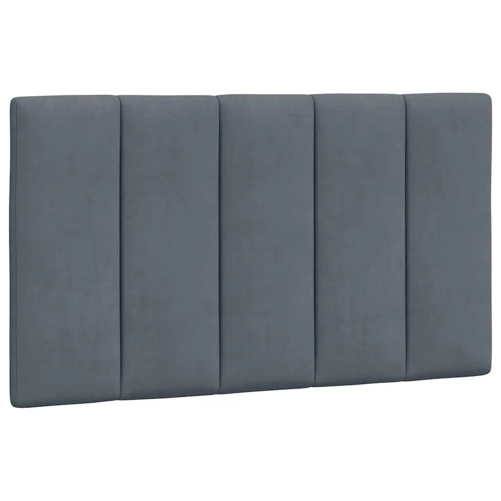 Bed Frame with Headboard Grey Velvet 90x190 cm Slatted Base Modern Design