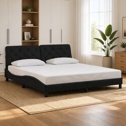 Versatile Black Velvet Bed Frame for Your Modern Bedroom 180x200 cm