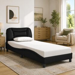Practical Black Faux Leather Bed Frame for Any Bedroom