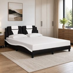 Versatile White Faux Leather Bed Frame for Any Bedroom