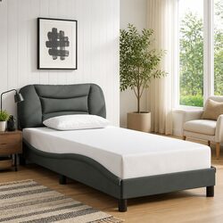 Versatile Fabric Bed Frame with Slatted Base