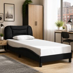 Versatile Black Bed Frame with Slatted Base for All Spaces