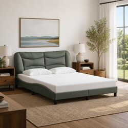 Practical Grey Fabric Bed Frame for Modern Bedrooms