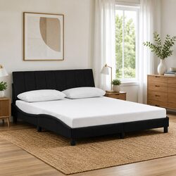 Versatile Queen Bed Frame with Velvet Finish for Any Room