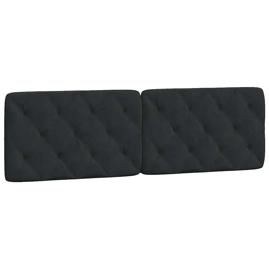 Queen Bed Frame Velvet Black 152x203cm Plywood Slats