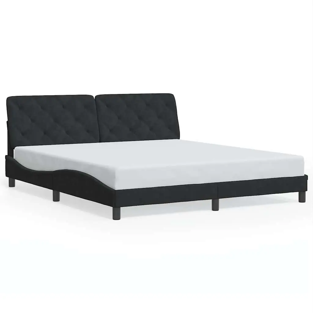 Bed Frame 180x200 cm with Velvet Headboard