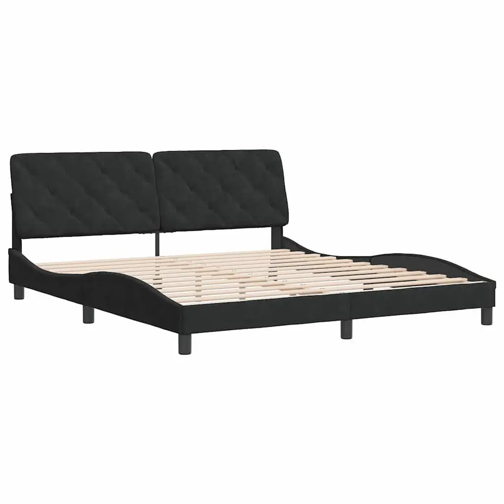 Bed Frame 180x200 cm with Velvet Headboard