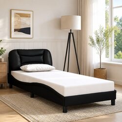 Practical Black Bed Frame with Headboard for Everyday Use