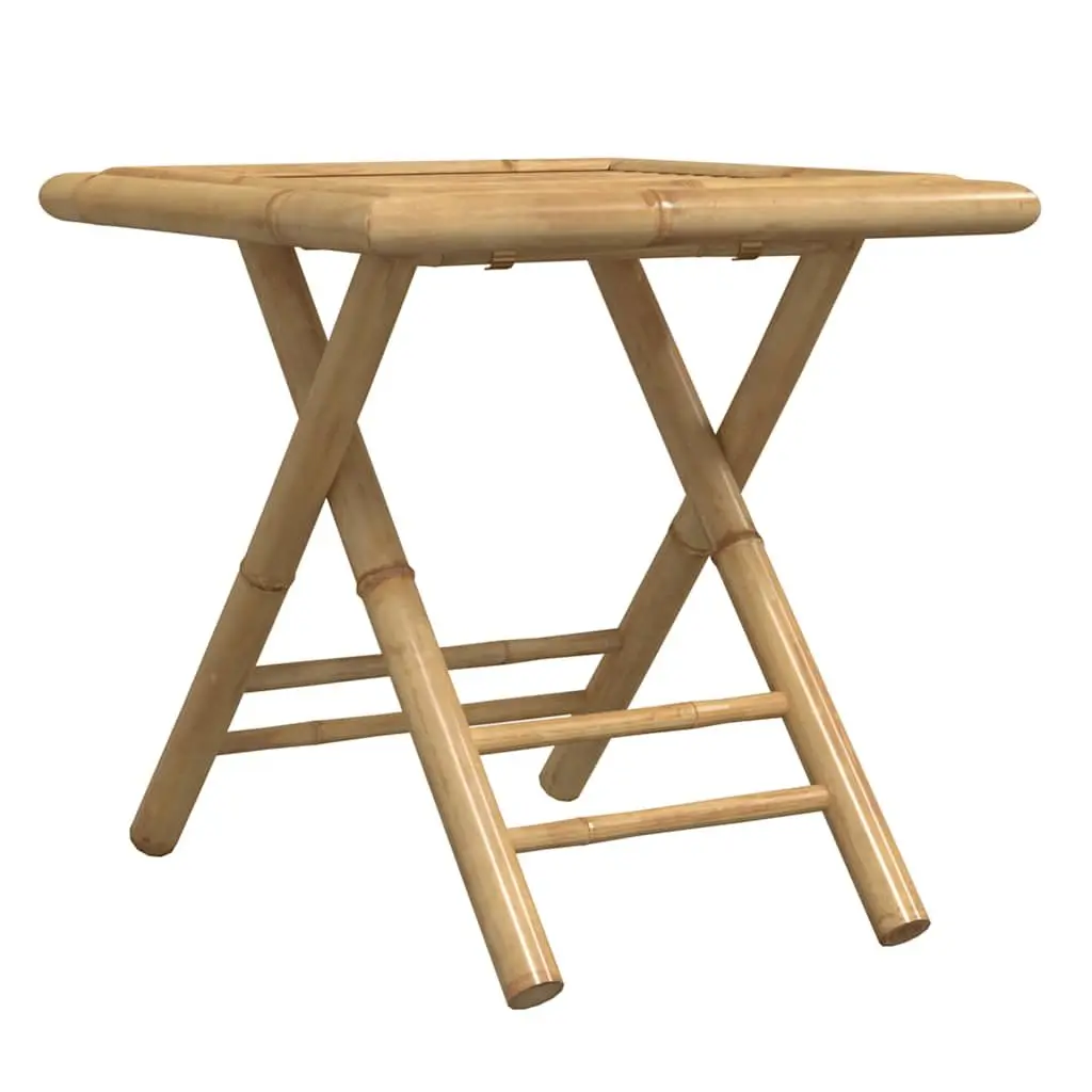 Bistro Set Bamboo 3 Piece Folding Outdoor Furniture Reclining Chair Brown Cream White