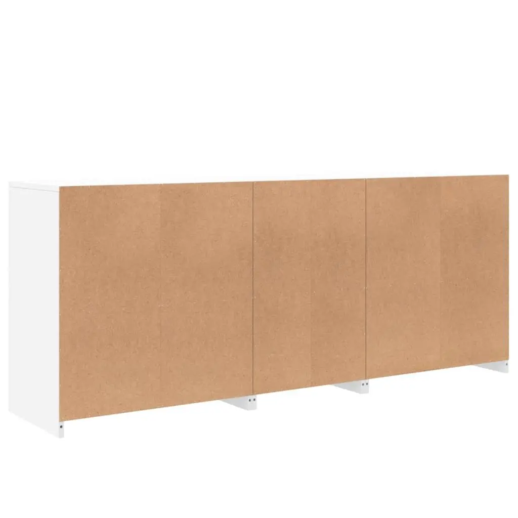 White Sideboard with RGB LED Lights Modern Storage Cabinet Buffet 162x37x67cm