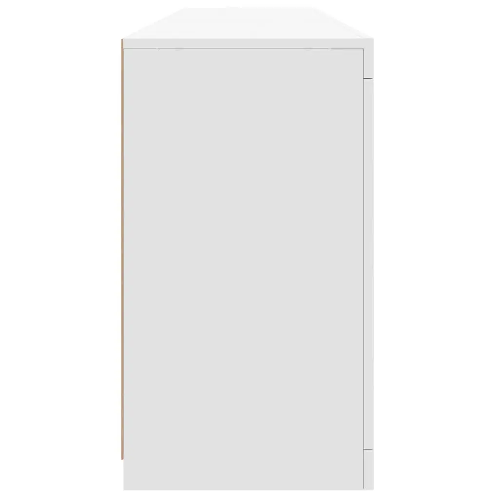 White Sideboard with RGB LED Lights Modern Storage Cabinet Buffet 162x37x67cm
