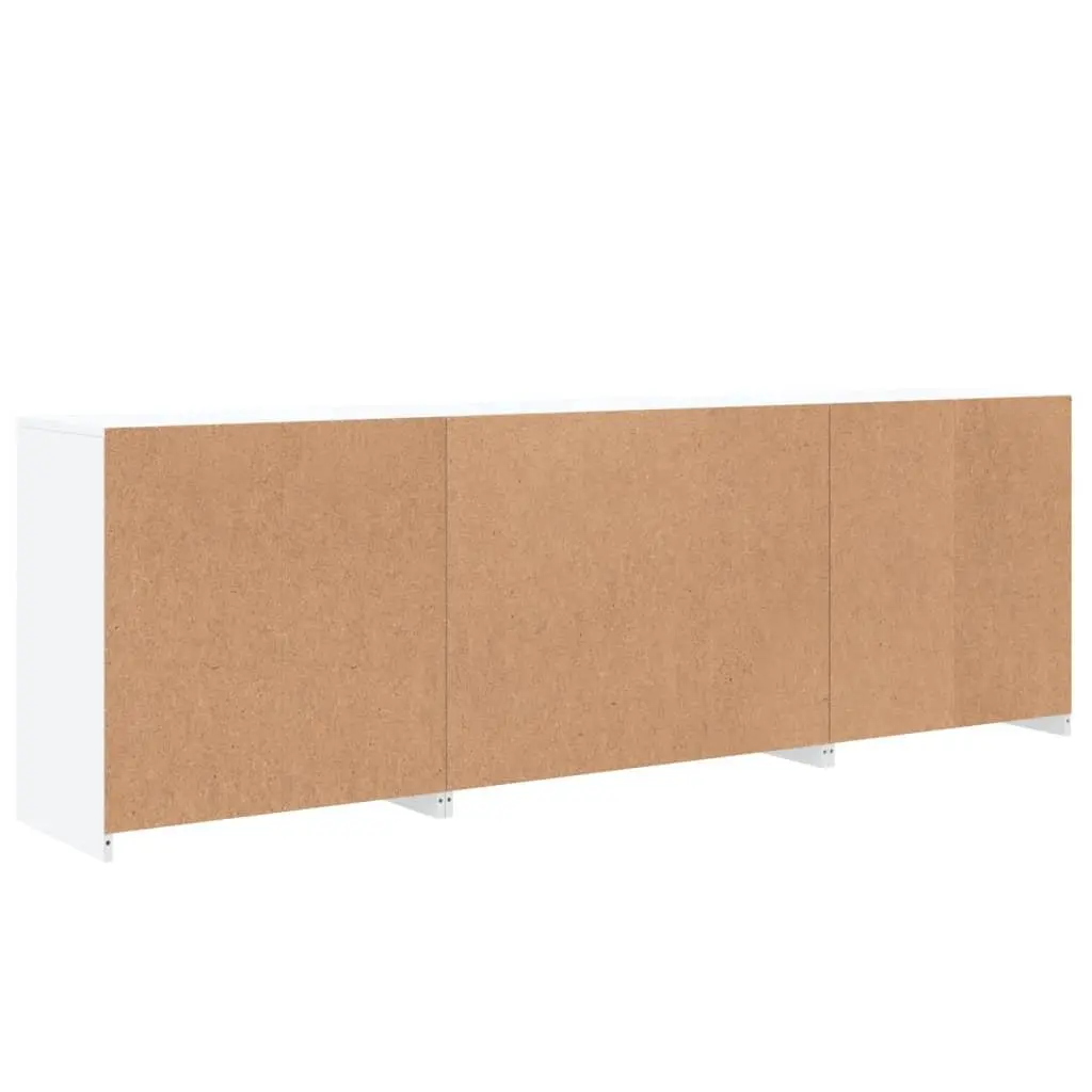 Modern Sideboard Cabinet with RGB LED Lights Storage Hallway White