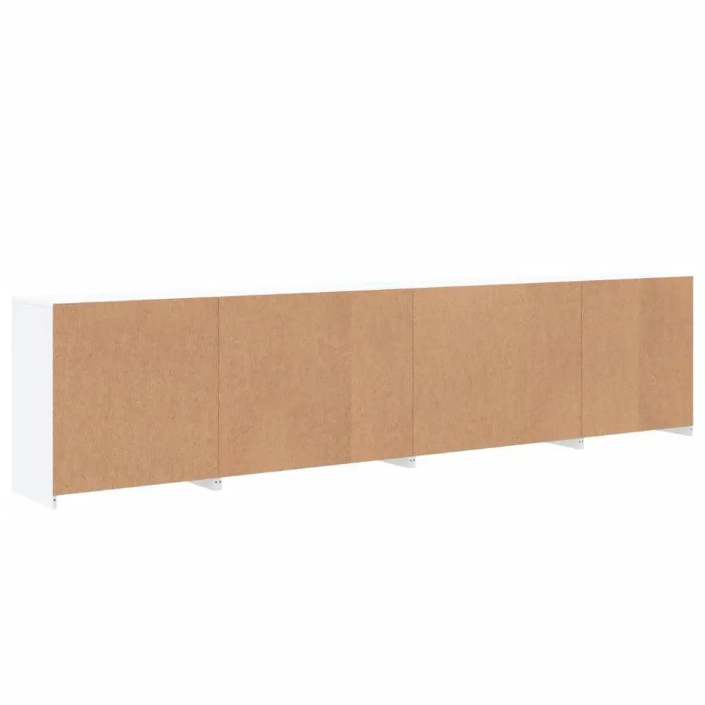 White Sideboard with RGB LED Lights Modern Storage Cabinet Buffet Hallway