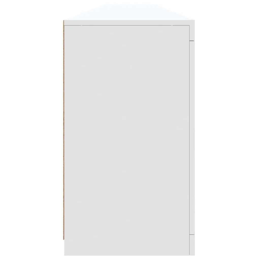 White Sideboard with RGB LED Lights Modern Storage Cabinet Buffet Hallway