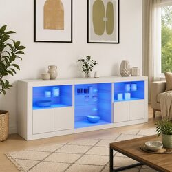 Practical Sideboard Cabinet with LED Lights for Any Room