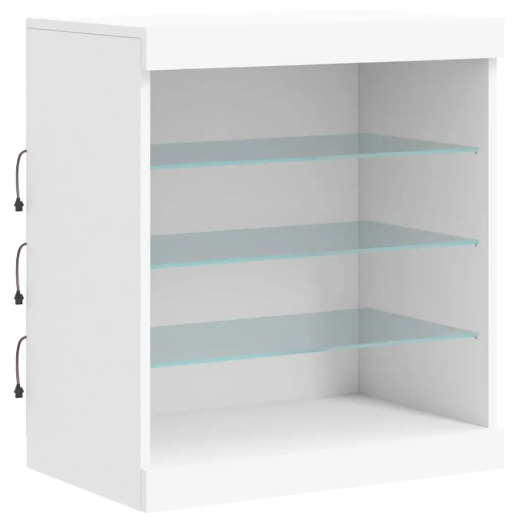 Sideboard Cabinet Engineered Wood 181.5 x 37 x 67 cm White with RGB LED Lights