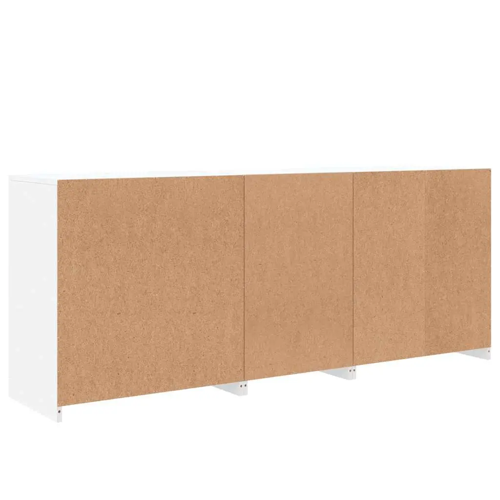 Sideboard Cabinet Engineered Wood 181.5 x 37 x 67 cm White with RGB LED Lights