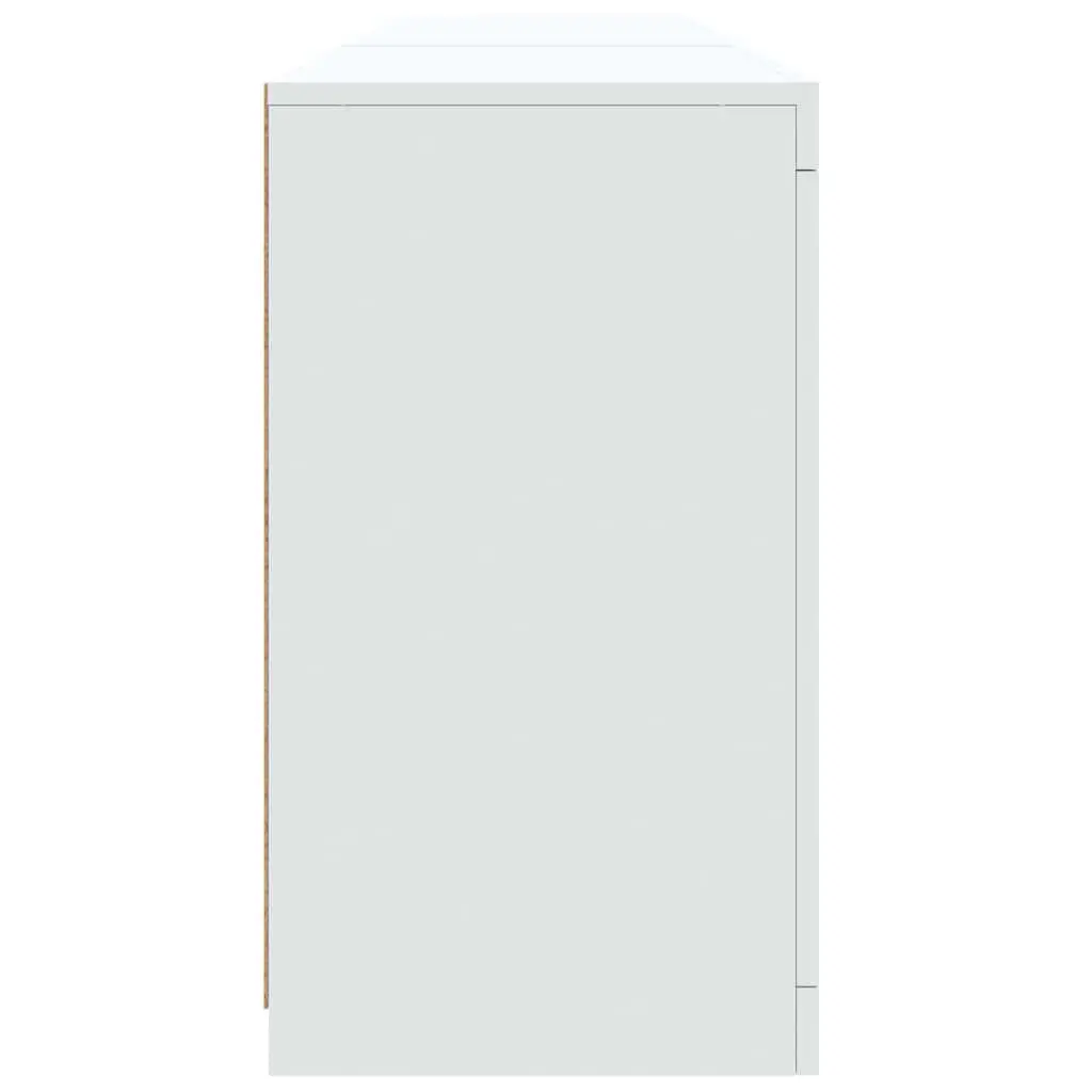 Sideboard Cabinet Engineered Wood 181.5 x 37 x 67 cm White with RGB LED Lights