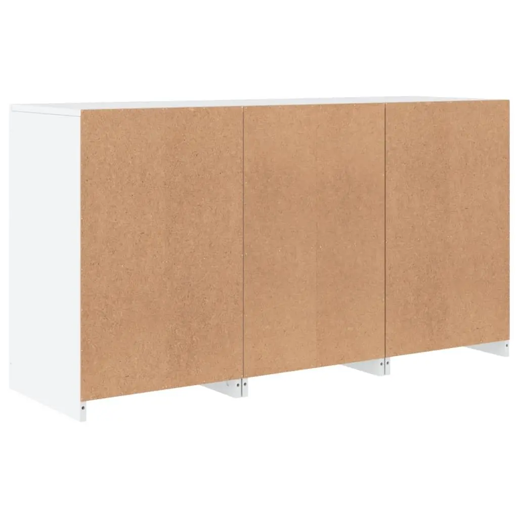 White Sideboard with RGB LED Lights Storage Cabinet Modern Hallway Buffet