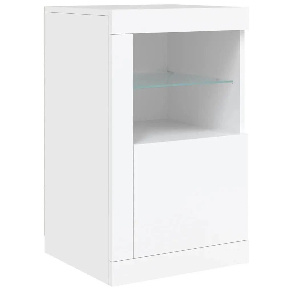 White Sideboard Engineered Wood 142.5 x 37 x 67 cm with RGB LED Lights
