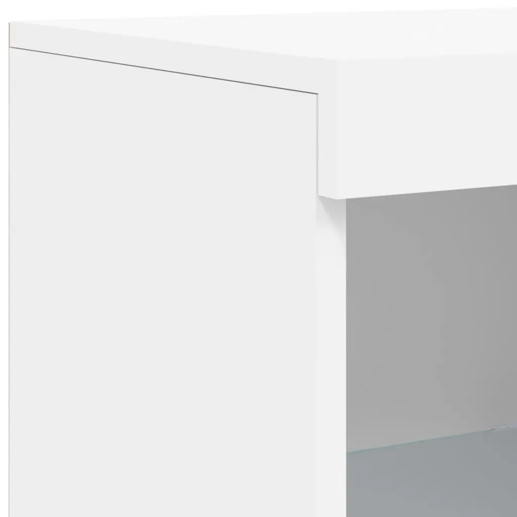 Sideboards with RGB LED Lights 3 Pieces White Storage Cabinet Buffet Furniture