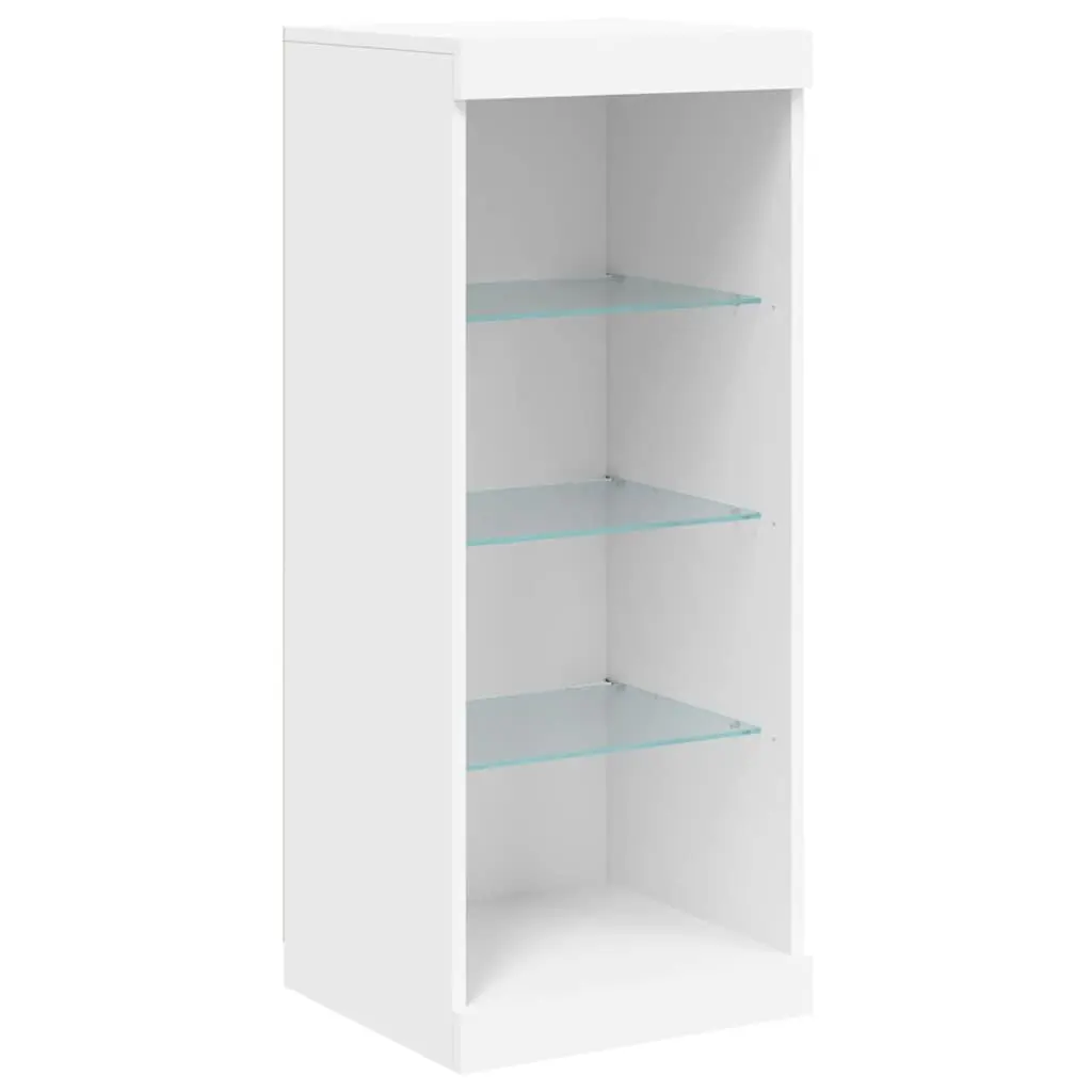 Sideboard Cabinets with RGB LED Lights 3 Piece Set White Storage Furniture