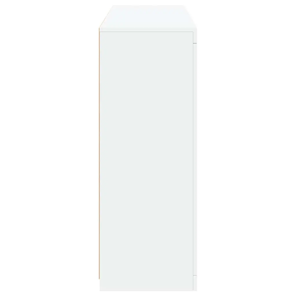Sideboard Cabinets with RGB LED Lights 3 Piece Set White Storage Furniture