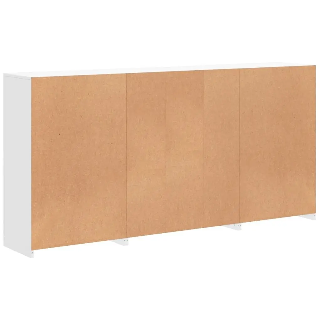 White Sideboard Cabinet with RGB LED Lights Storage Buffet Modern Hallway