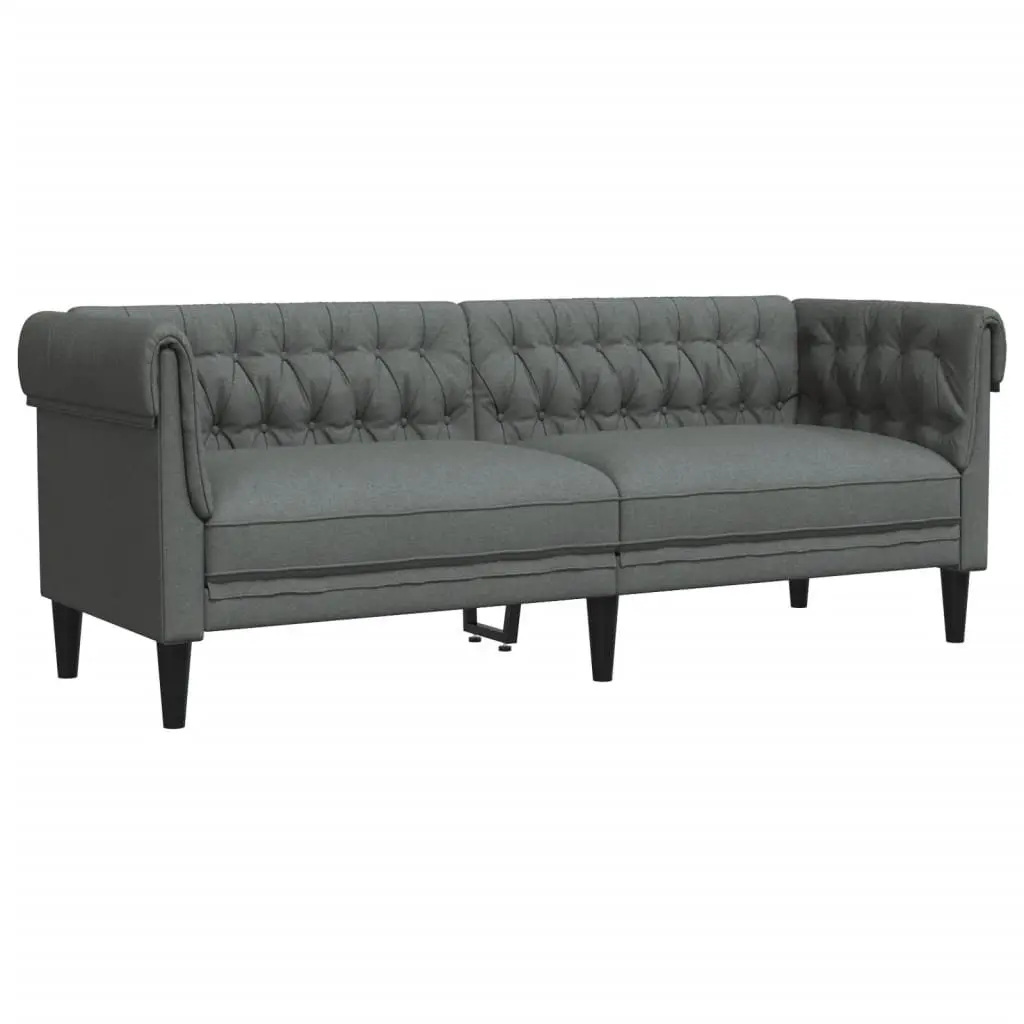 2 Piece Sofa Set Grey Fabric Living Room Seating Modern Design Comfortable