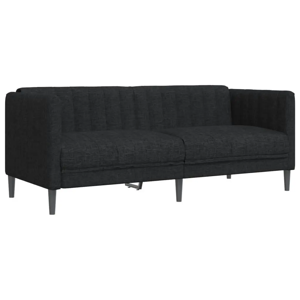 3 Piece Sofa Set Black Fabric Living Room Furniture Modern Comfortable Seating