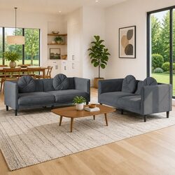 Practical Grey Velvet Sofa Set for Any Home Setup