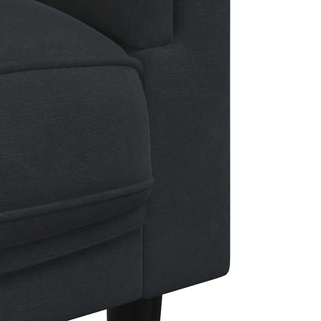2 Piece Sofa Set Velvet Upholstery Black Modern Lounge Furniture